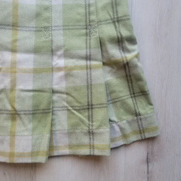 GAP Green Plaid Pleated Mini Skirt - Picture 3 of 5